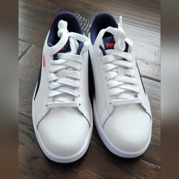 Puma junior size 5c regular, puma smash v2 L Jr. White-peacoat-red. - Picture 2 of 10